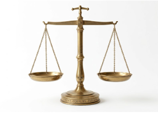 Brass scales of justice
